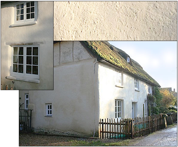 porous traditional lime render sprayed on